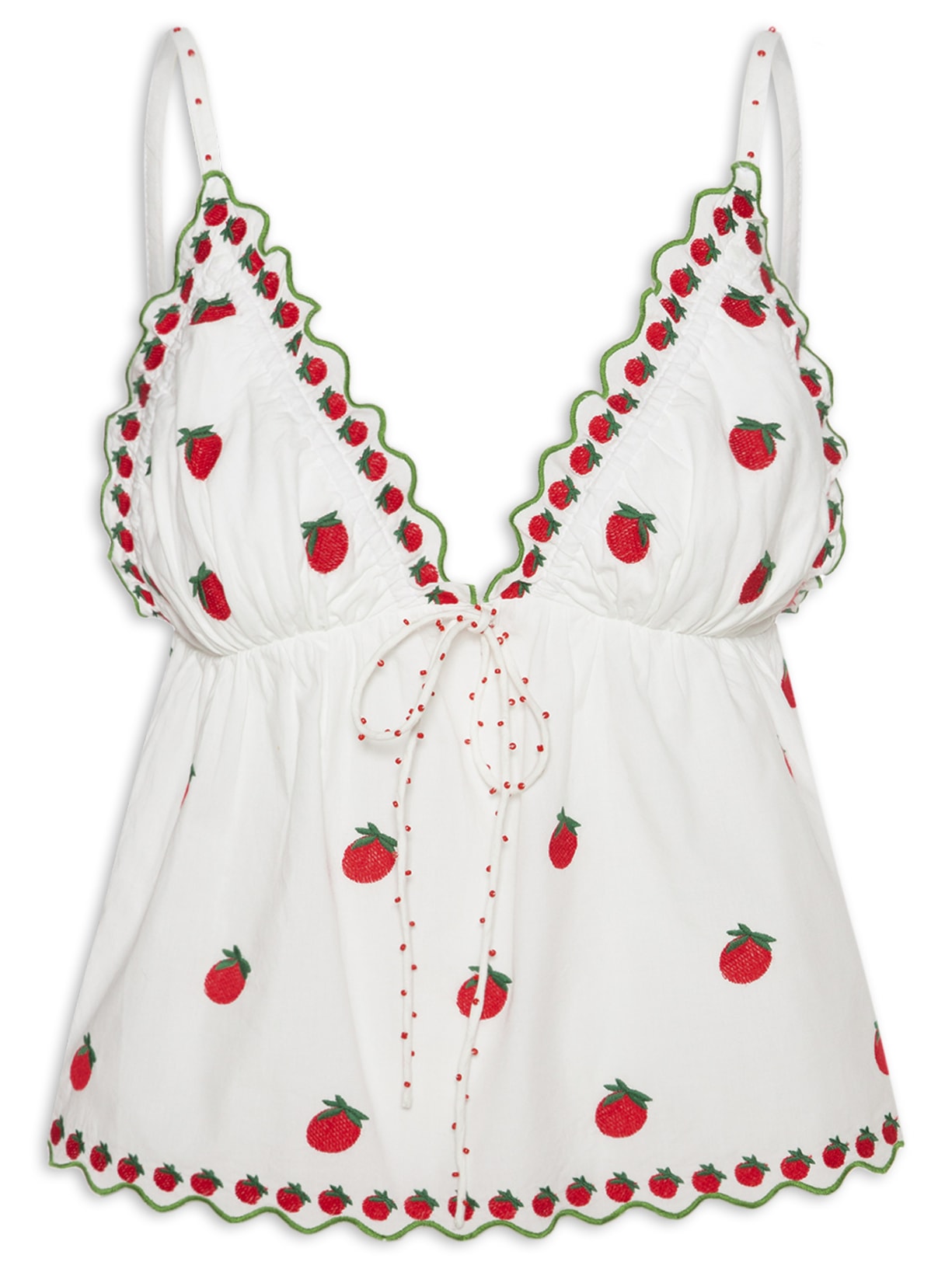 Blusa Feminina Artesanal Lenço Tomatinhos Branco Farm