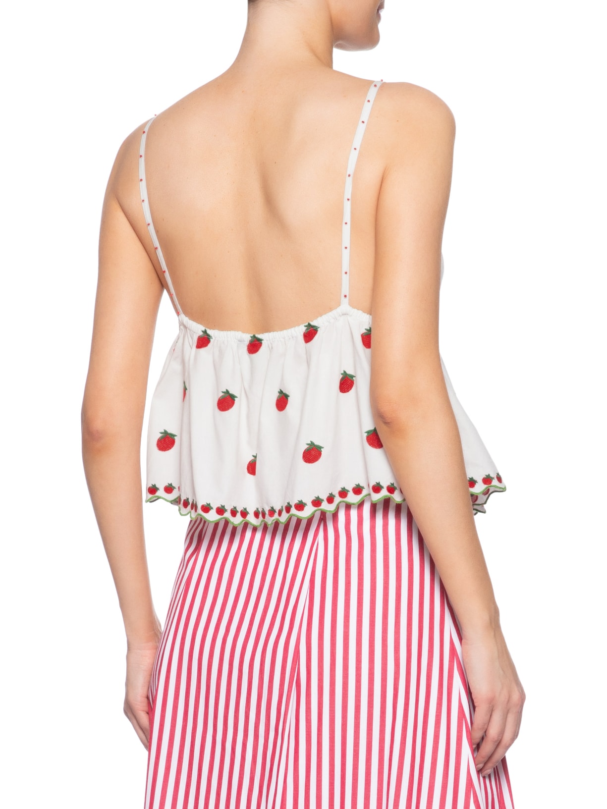 Blusa Feminina Artesanal Lenço Tomatinhos Branco Farm