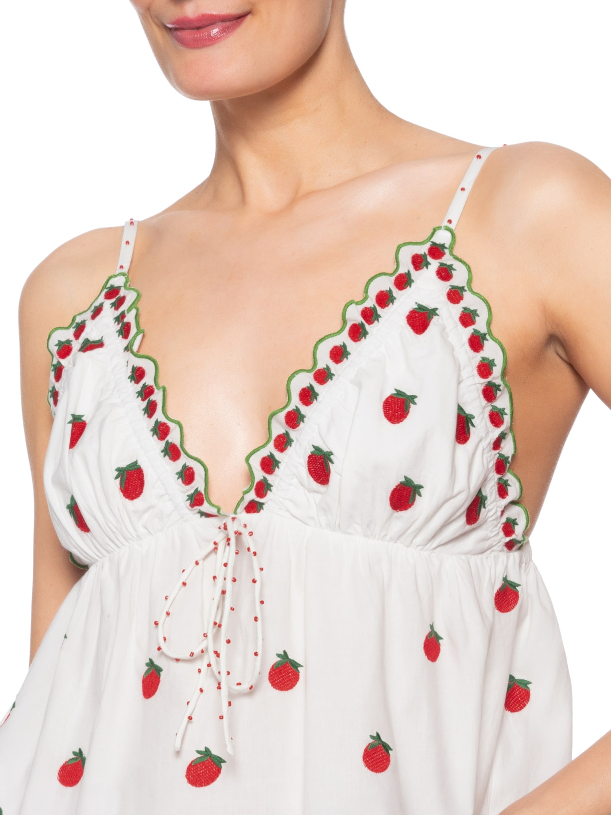 Blusa Feminina Artesanal Lenço Tomatinhos Branco Farm