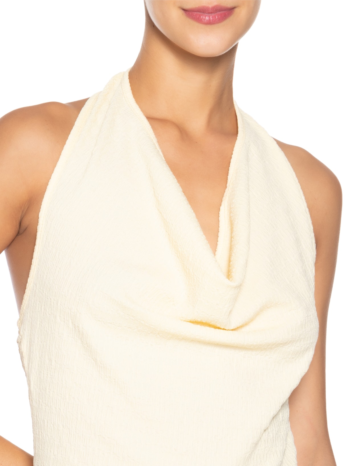 Blusa Feminina Assimétrica Com Decote Degagê Amarelo '2Essential