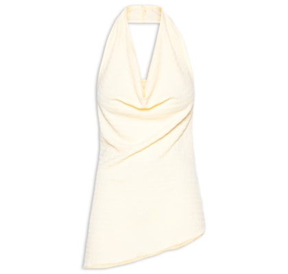 Blusa Feminina Assimétrica Com Decote Degagê - Amarelo