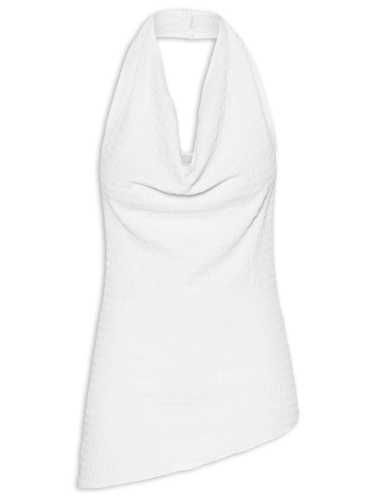 Blusa Feminina Assimétrica Com Decote Degagê Branco '2Essential