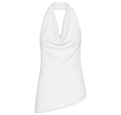 Blusa Feminina Assimétrica Com Decote Degagê - Branco