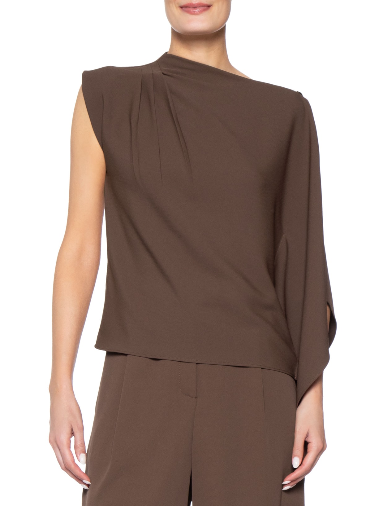Blusa Feminina Assimétrica Marrom '2Essential