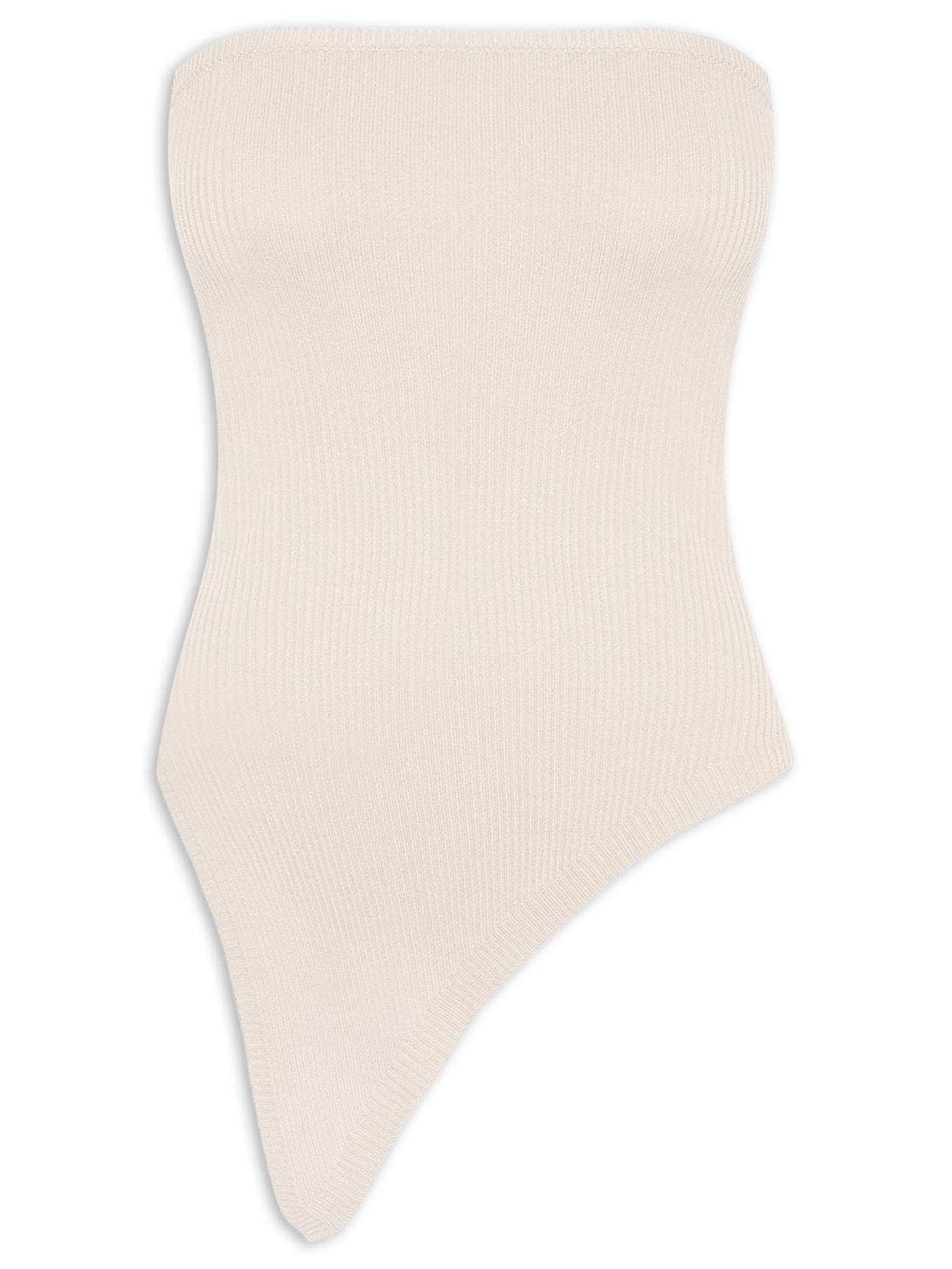 Blusa Feminina Assimétrica Sem manga - Bege