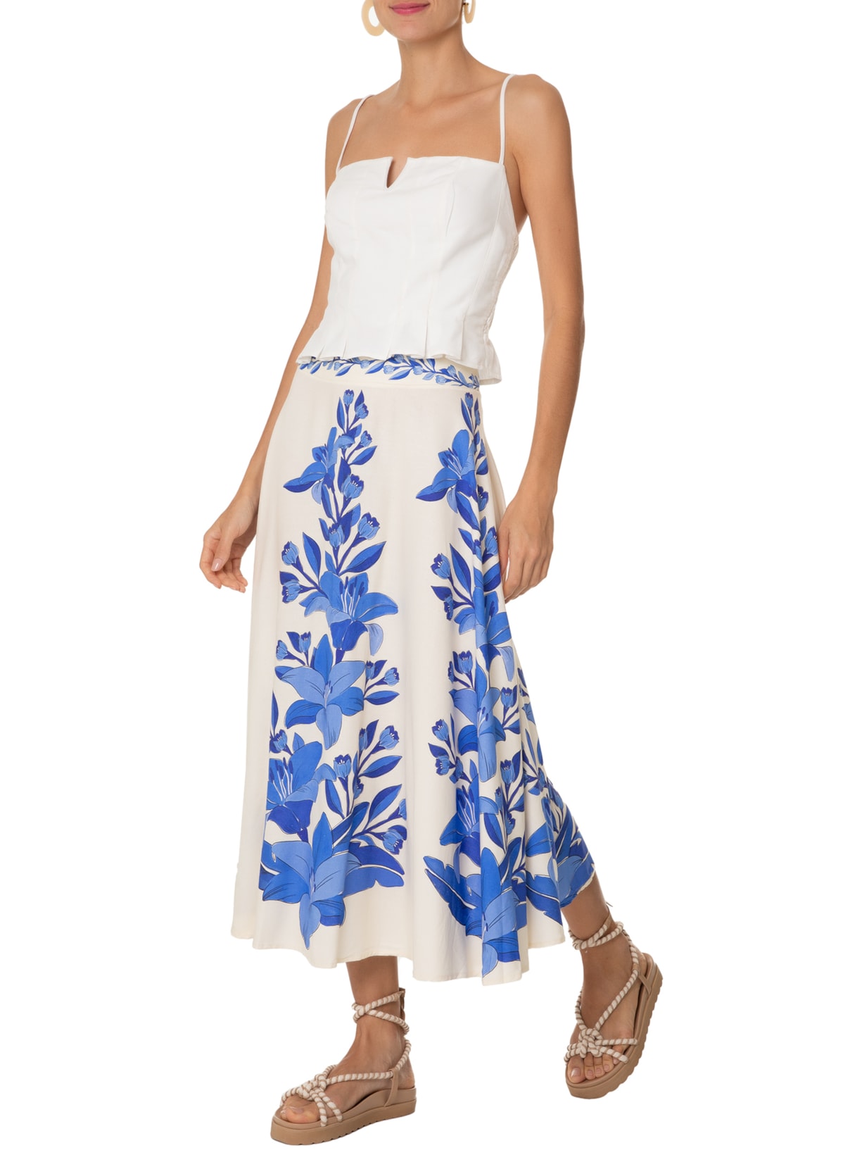 Blusa Feminina Babado Barra Branco Farm