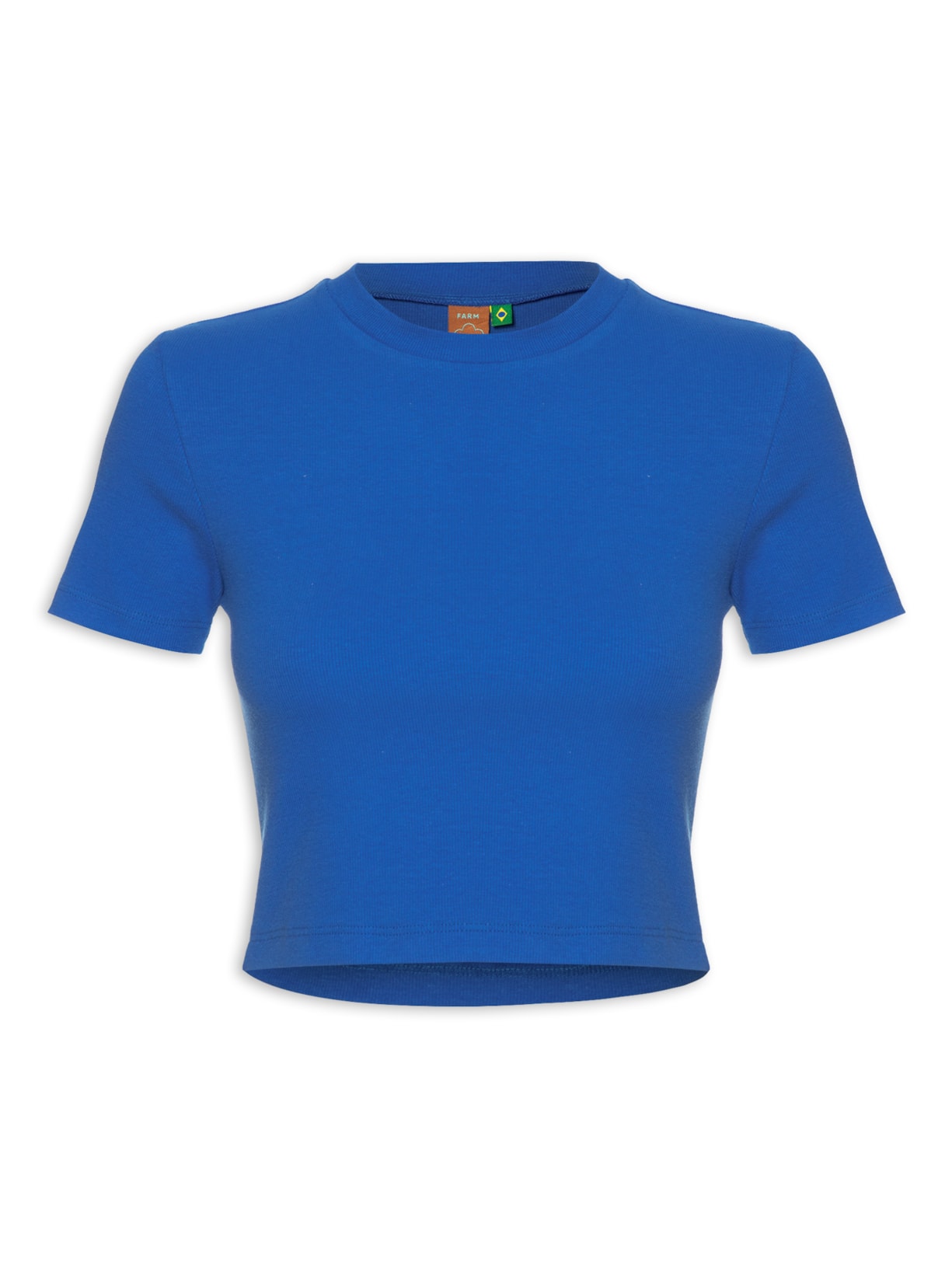 Blusa Feminina Baby Look Rib - Azul