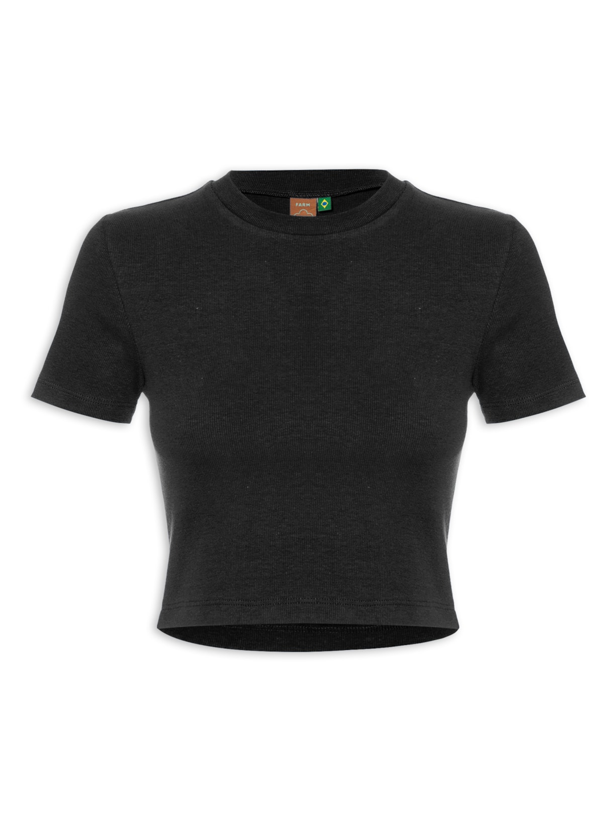 Blusa Feminina Baby Look Rib - Preto