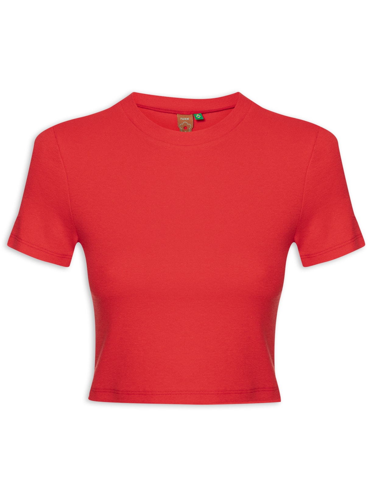 Blusa Feminina Baby Look Rib - Vermelho