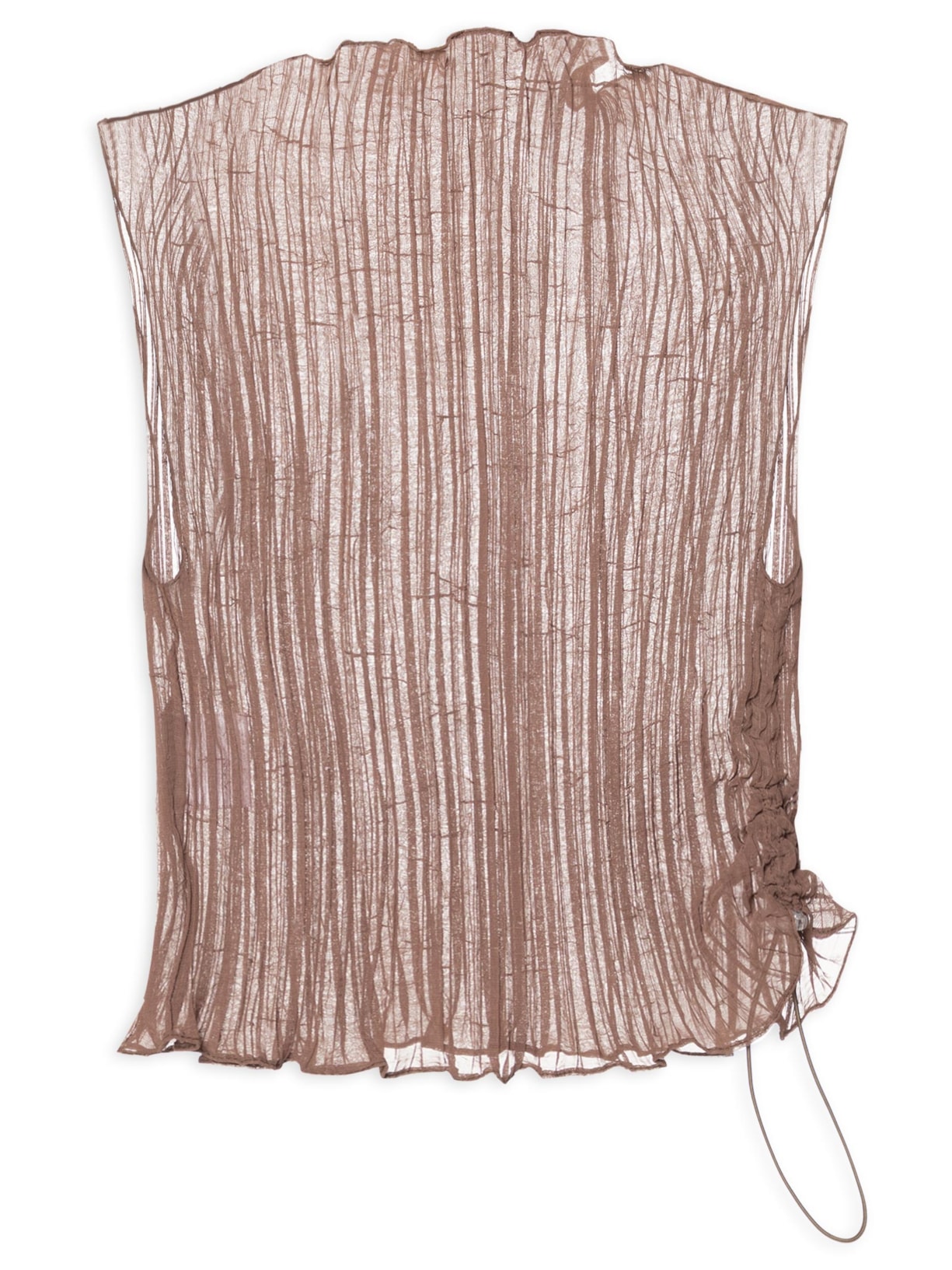 Blusa Feminina Baby Tee Plissê - Marrom