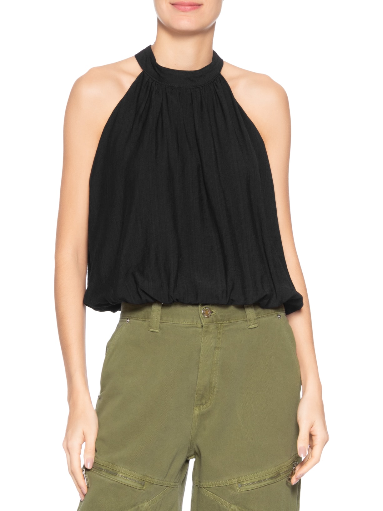 Blusa Feminina Balonê Preto Market 33