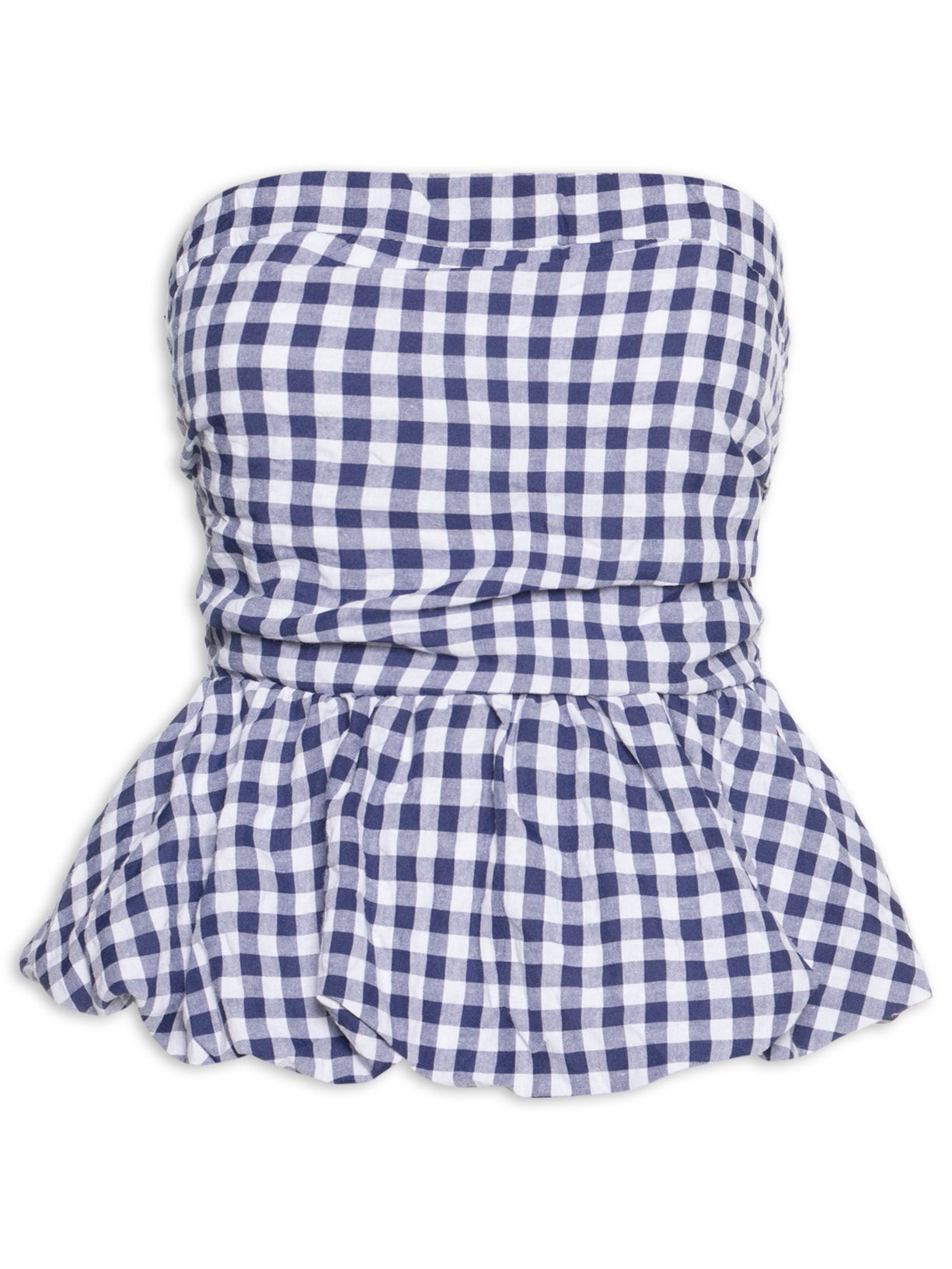 Blusa Feminina Balonê Xadrez - Azul