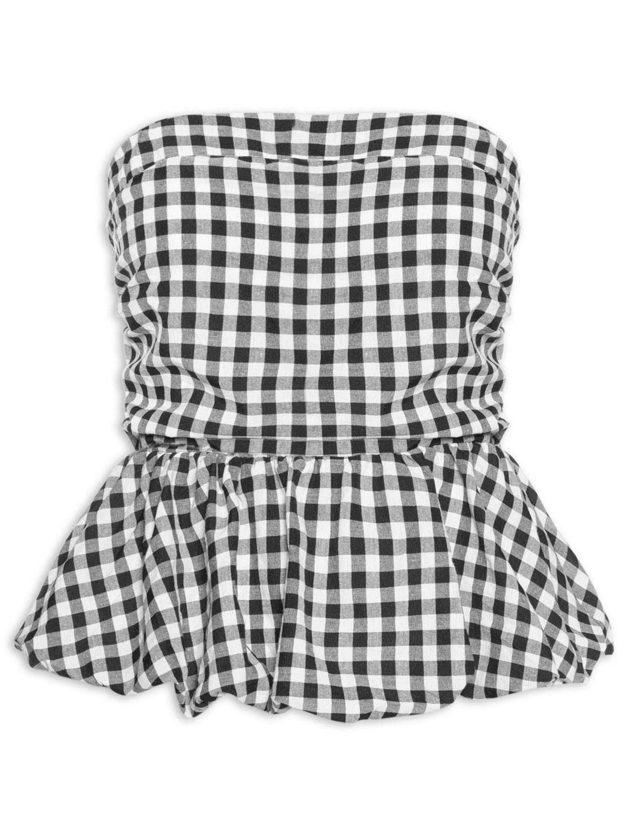 Blusa Feminina Balonê Xadrez - Preto