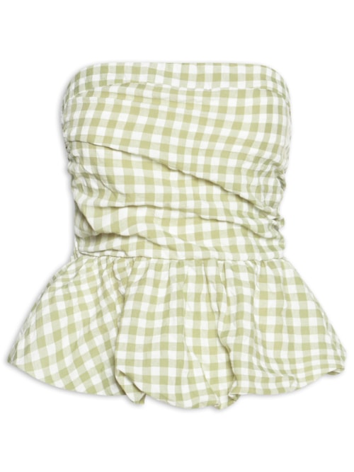 Blusa Feminina Balonê Xadrez - Verde