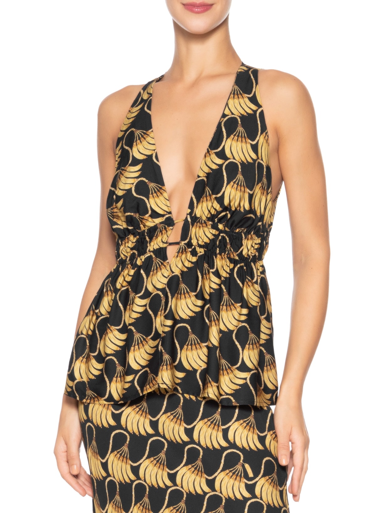 Blusa Feminina Banana Tassel Mini Preto Farm