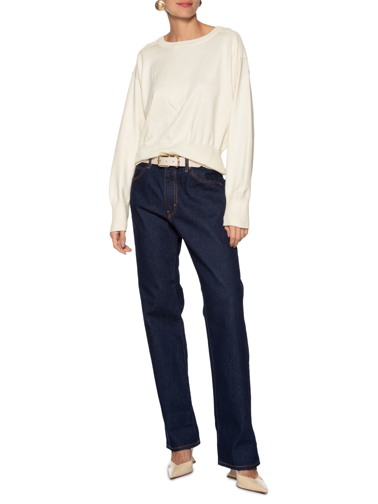 Blusa Feminina Barra Canelada Em Tricot Off White '2Essential