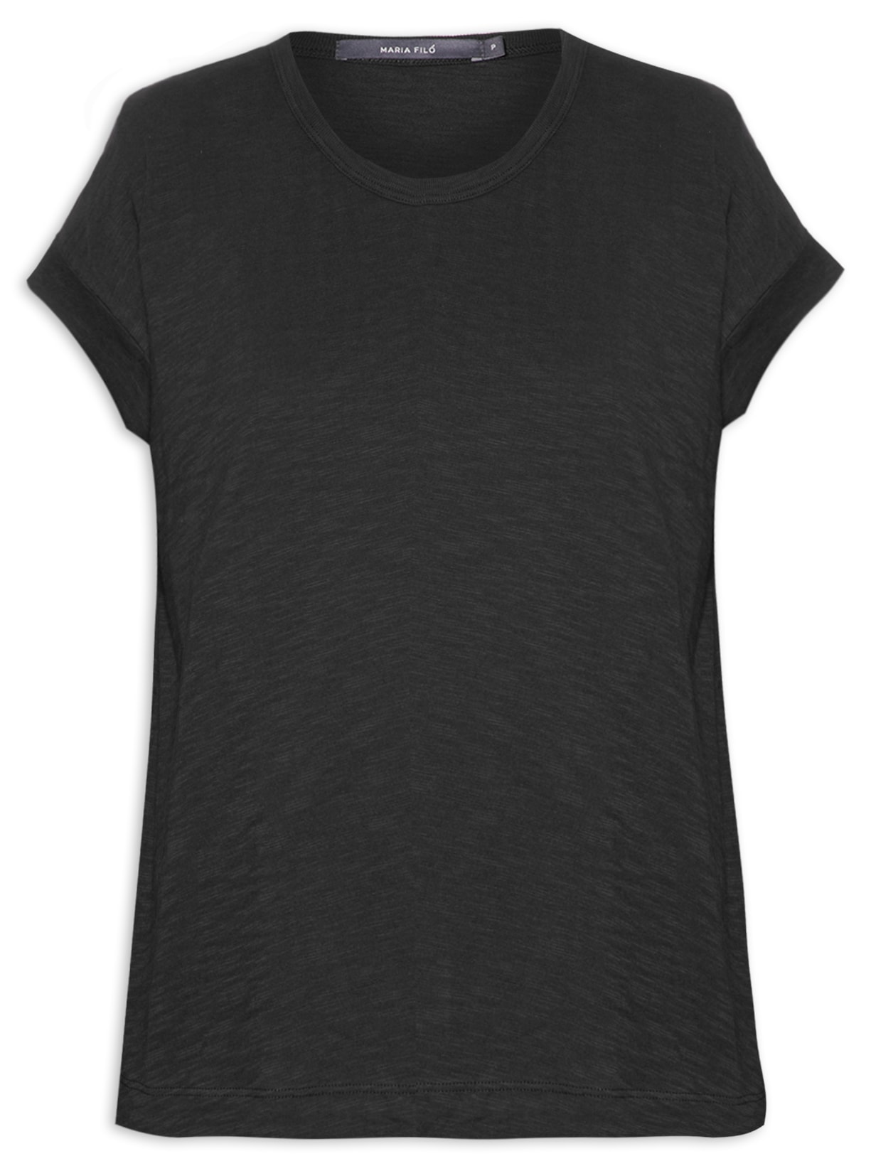 Blusa Feminina Barra Dobrada Manga - Preto
