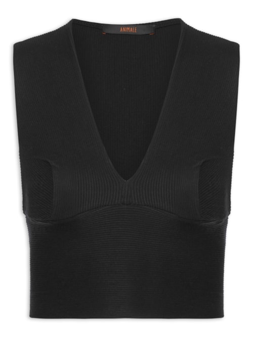 Blusa Feminina Barra Dupla - Preto