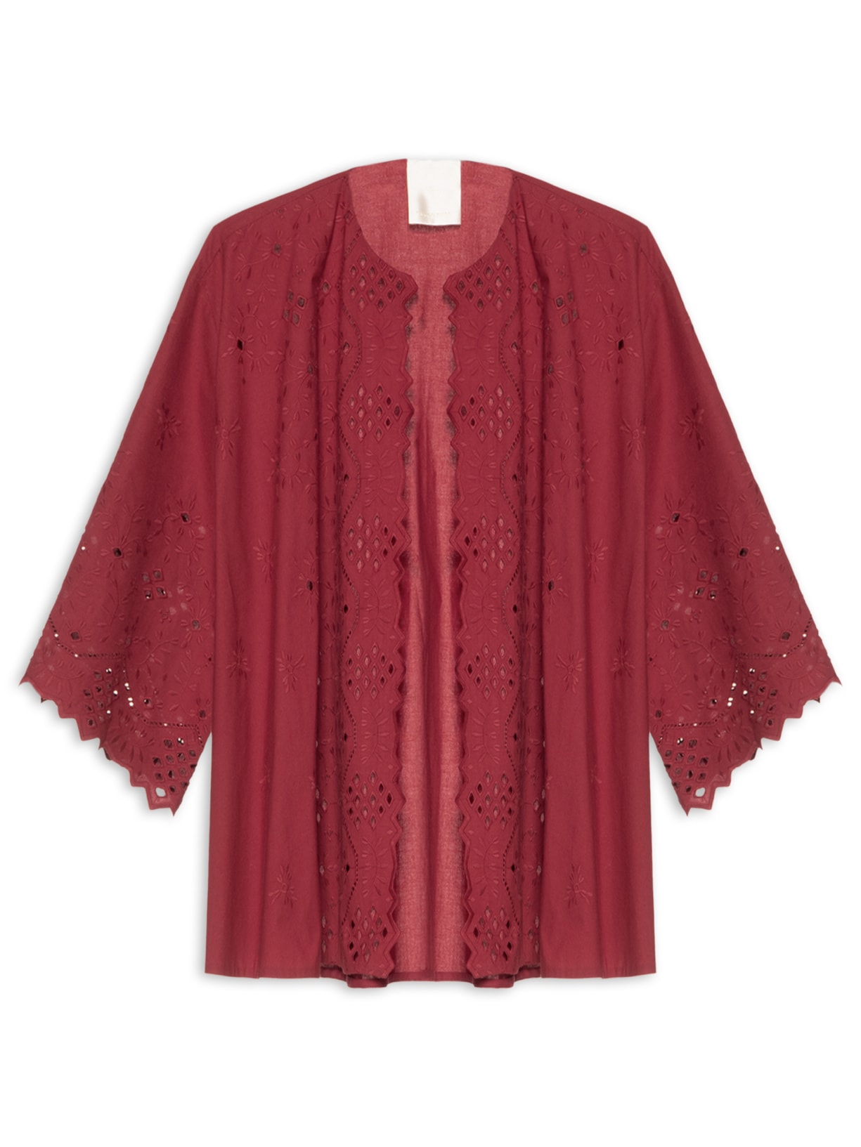 Blusa Feminina Barrado Janelinha Vermelho Paula Raia