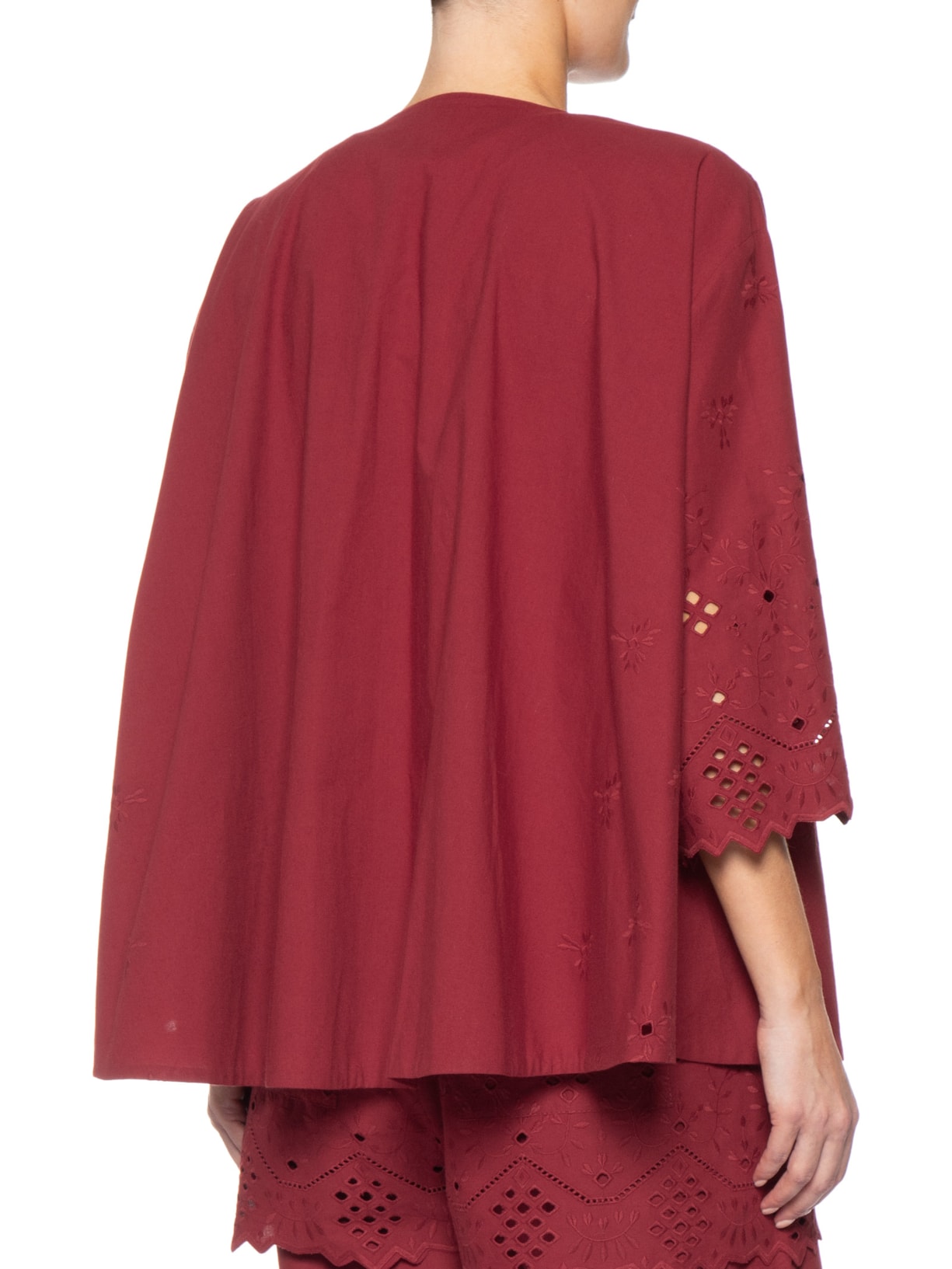 Blusa Feminina Barrado Janelinha Vermelho Paula Raia