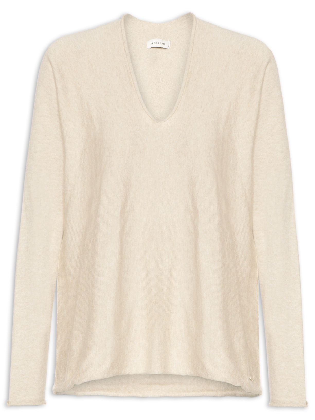 Blusa Feminina Básica Ampla Com Decote Em V - Bege