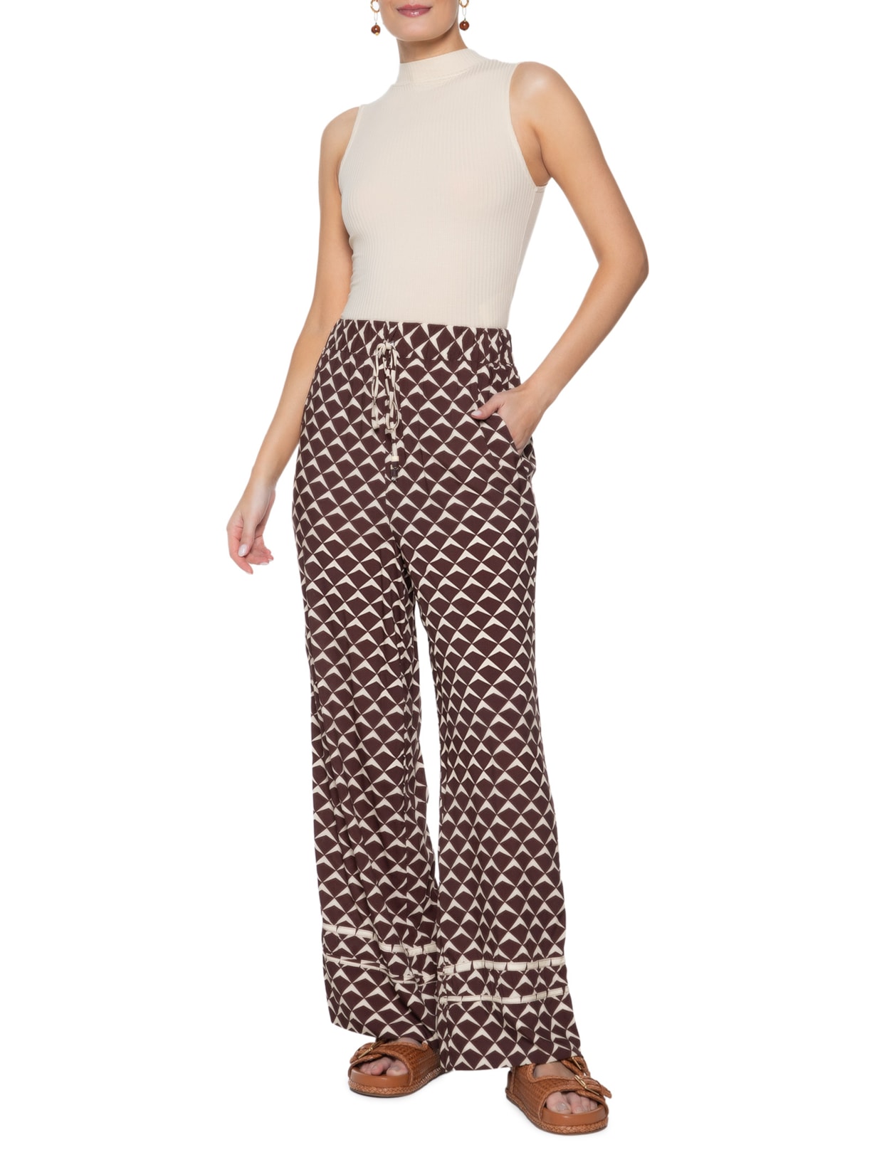 Blusa Feminina Básica Canelada Bege Dress To