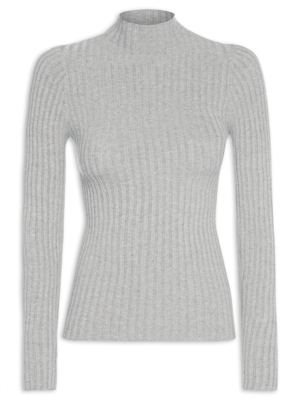 Blusa Feminina Básica Canelada - Cinza