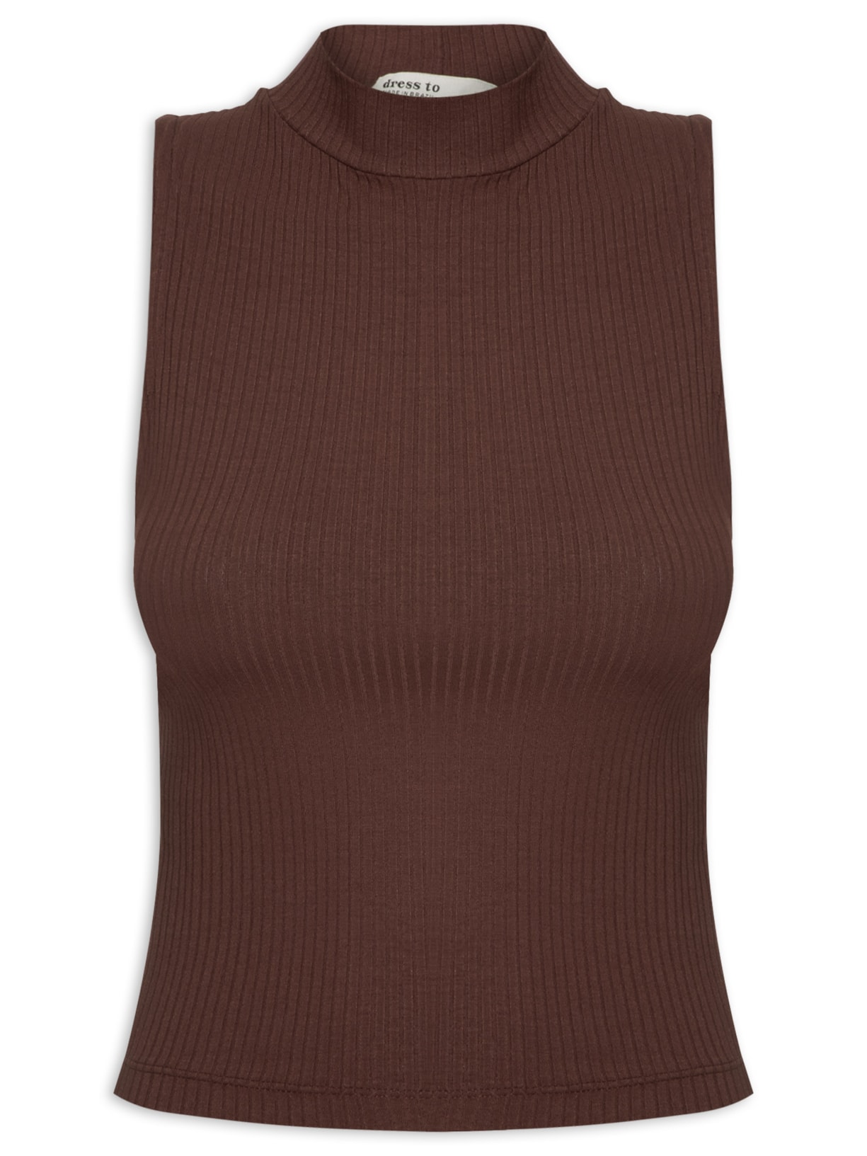 Blusa Feminina Básica Canelada - Marrom