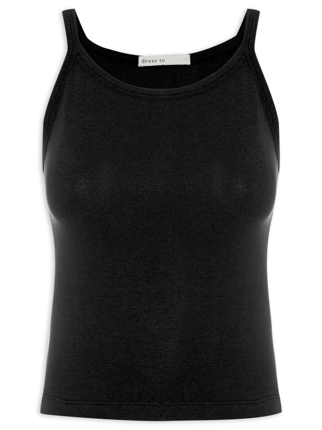 Blusa Feminina Básica Canelada - Preto