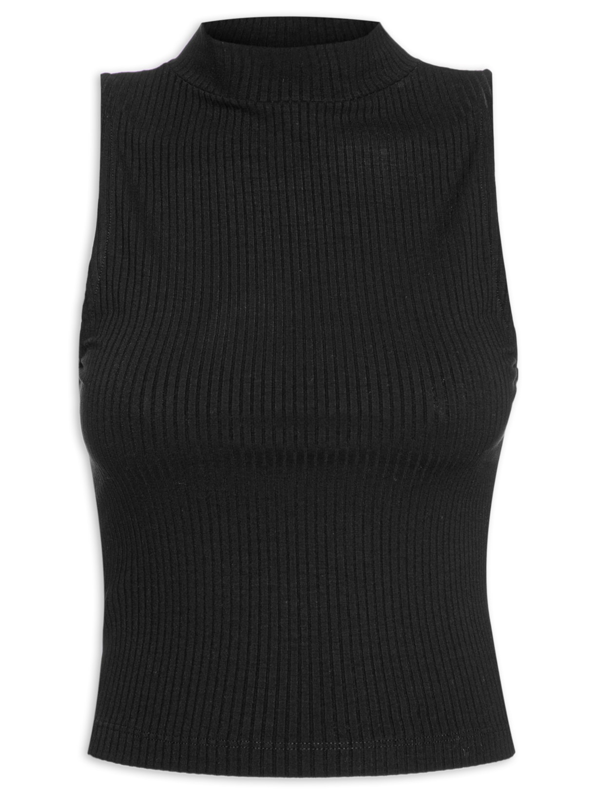 Blusa Feminina Básica Canelada - Preto