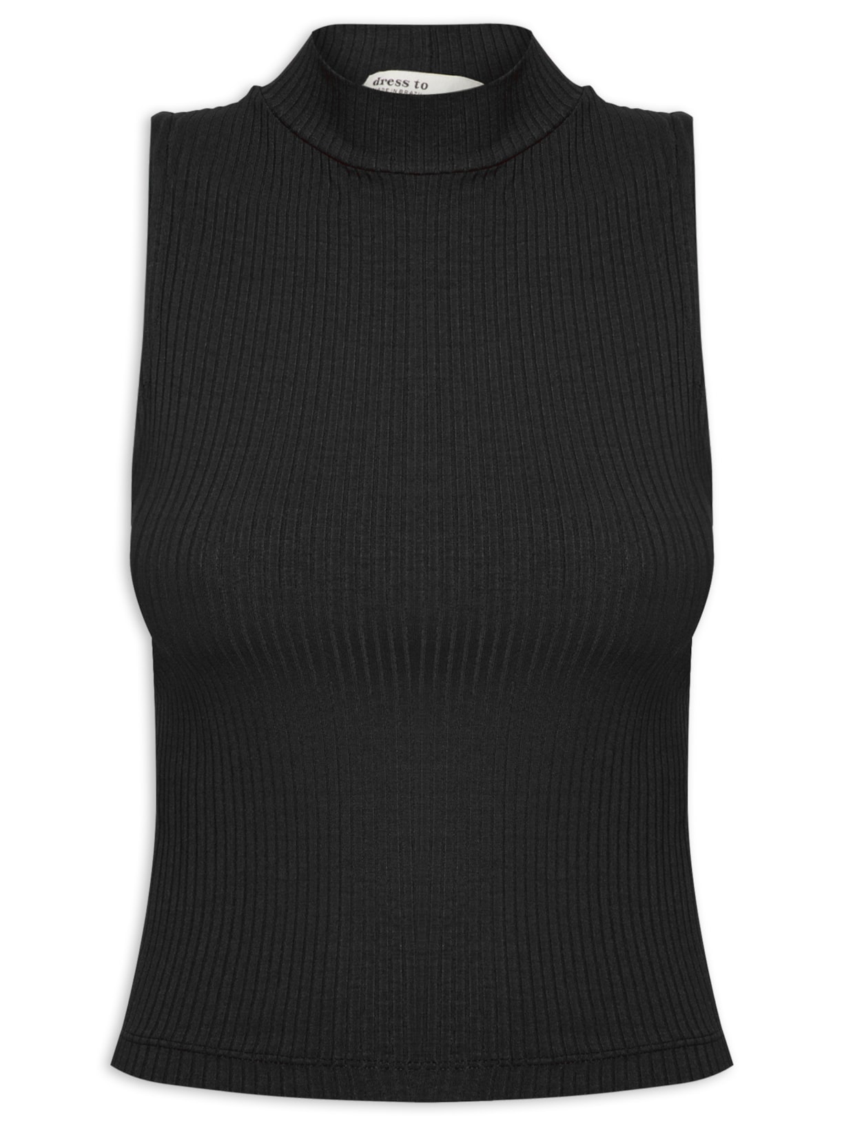 Blusa Feminina Básica Canelada Preto Dress To