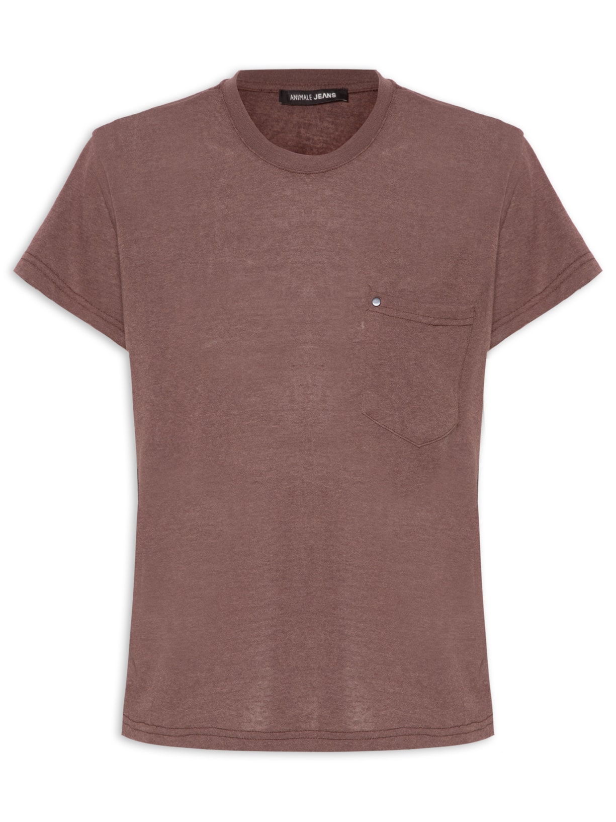 Blusa Feminina Básica Com Bolso - Marrom