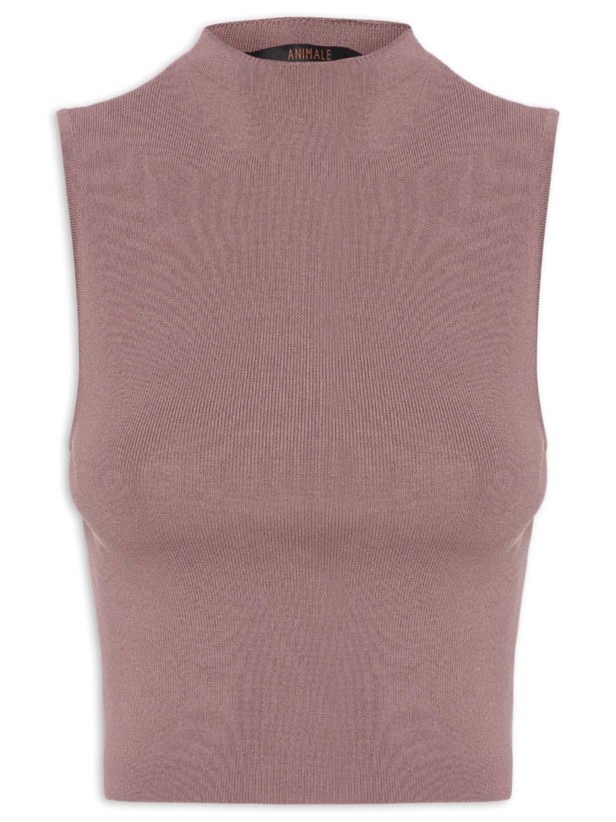 Blusa Feminina Básica De Tricot Cropped Gola Alta - Rosa