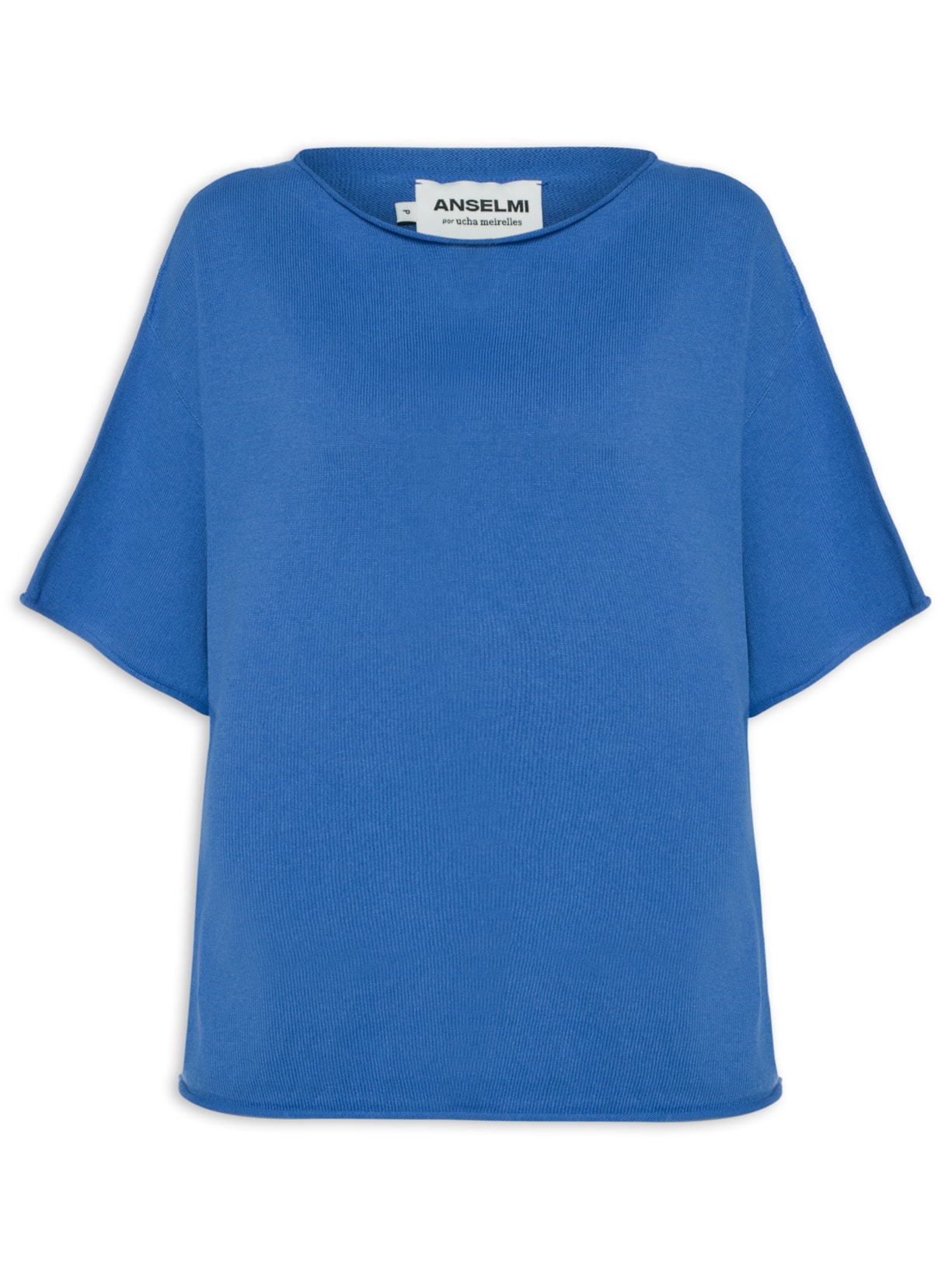 Blusa Feminina Básica Decote Canoa - Azul