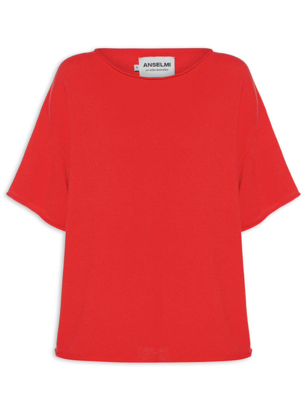 Blusa Feminina Básica Decote Canoa - Vermelho