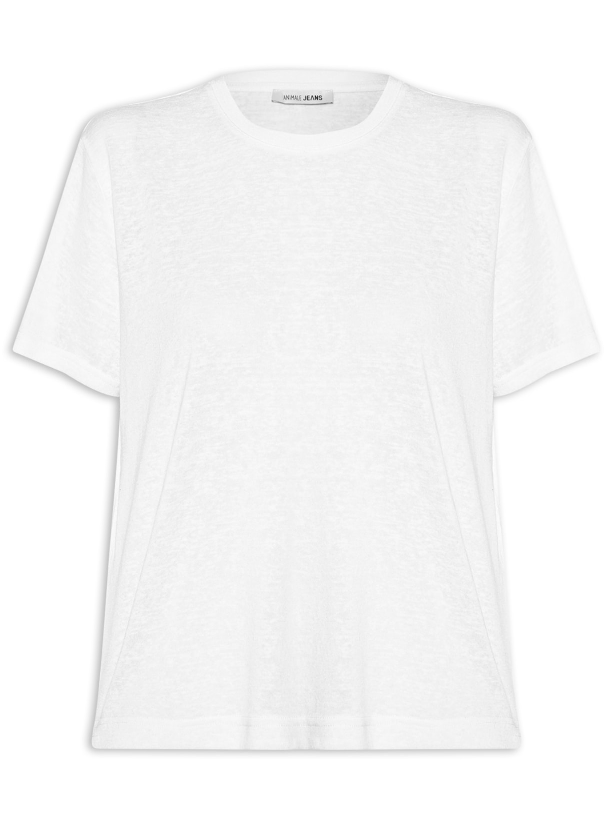 Blusa Feminina Básica Decote Redondo Branco Animale Jeans