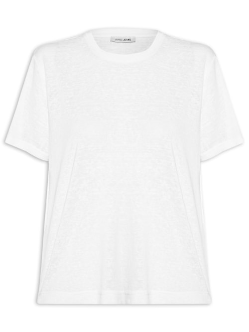 Blusa Feminina Básica Decote Redondo - Branco