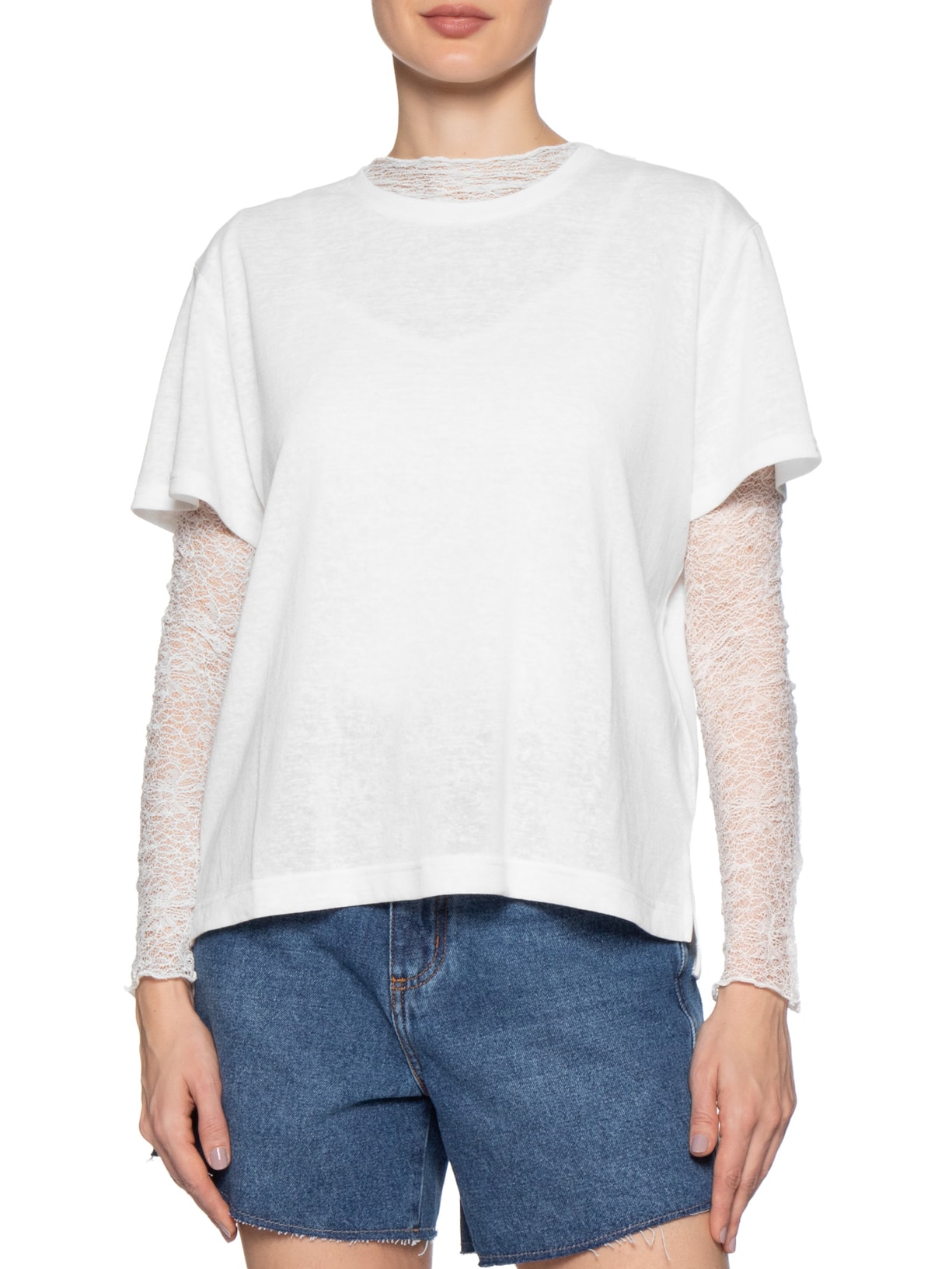 Blusa Feminina Básica Decote Redondo Branco Animale Jeans