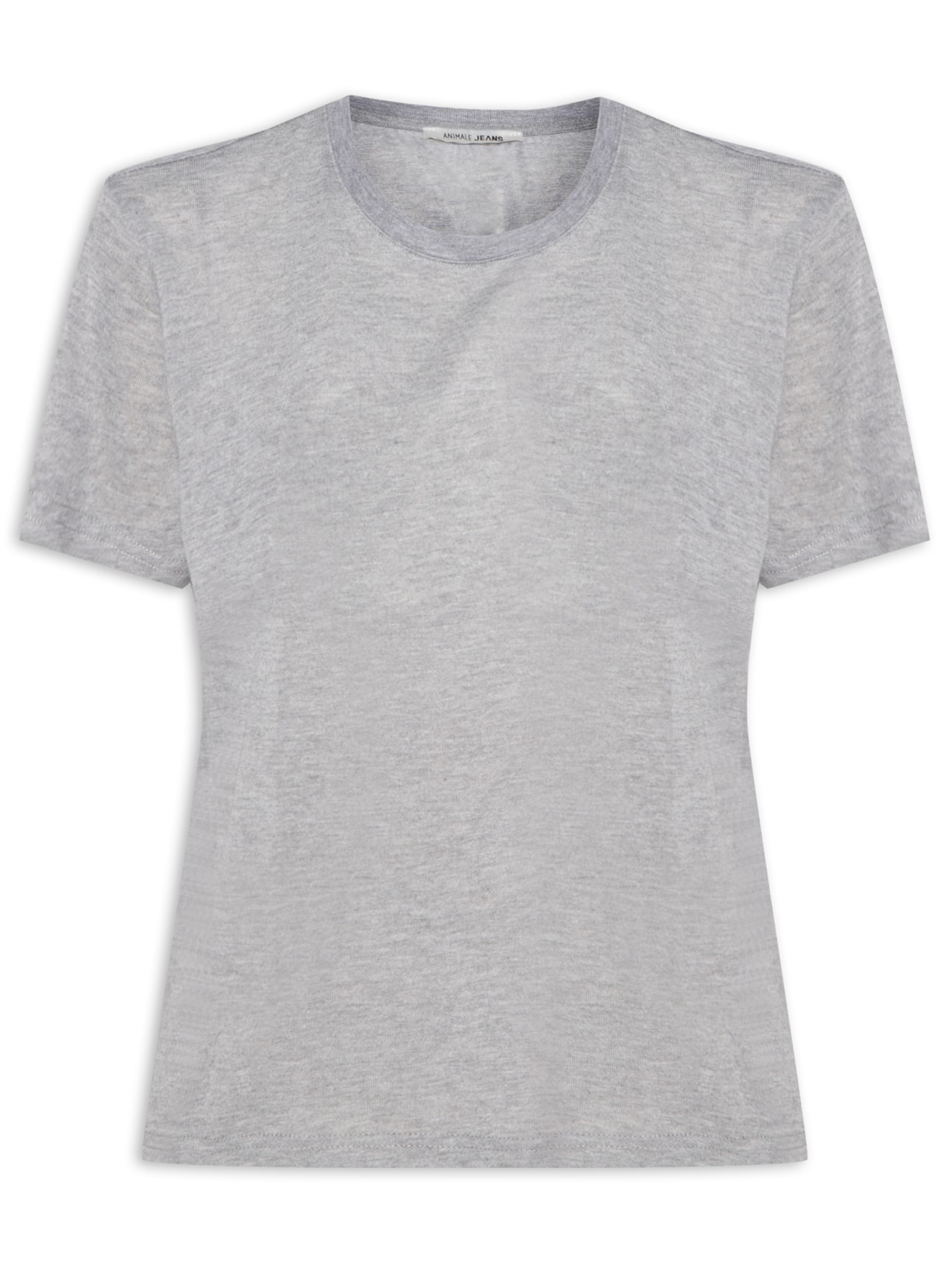 Blusa Feminina Básica Decote Redondo - Cinza