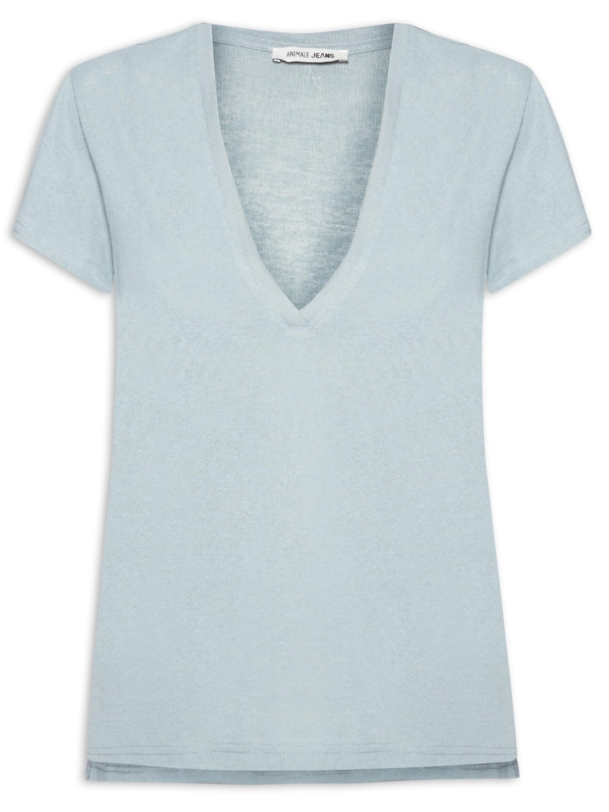Blusa Feminina Básica Decote V - Azul