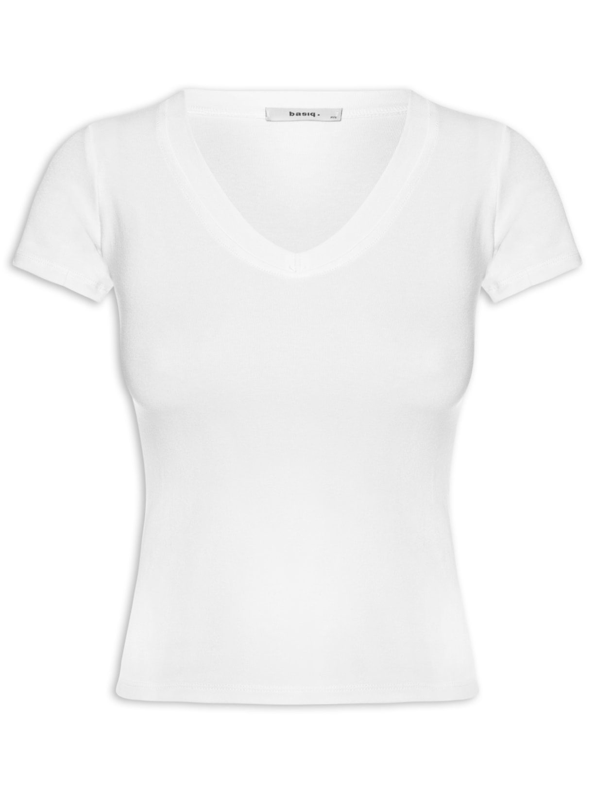 Blusa Feminina Básica Decote V - Branco