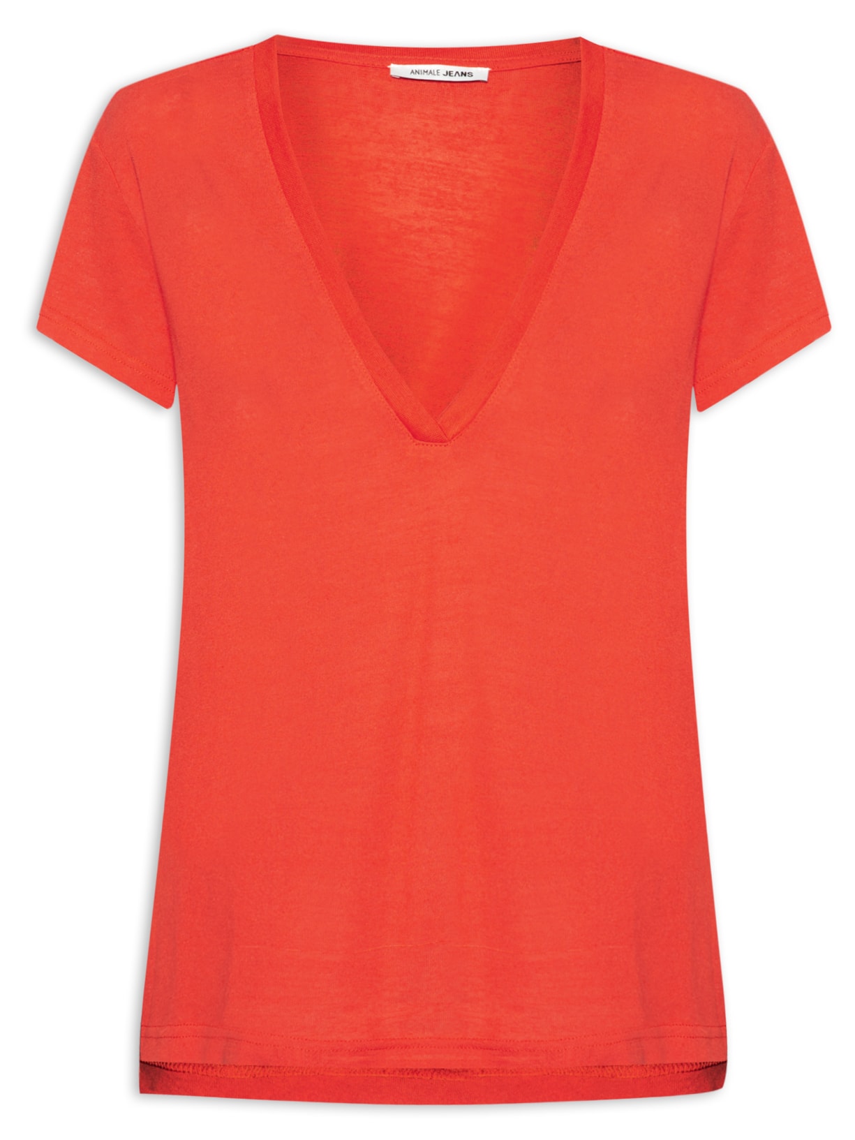 Blusa Feminina Básica Decote V - Laranja