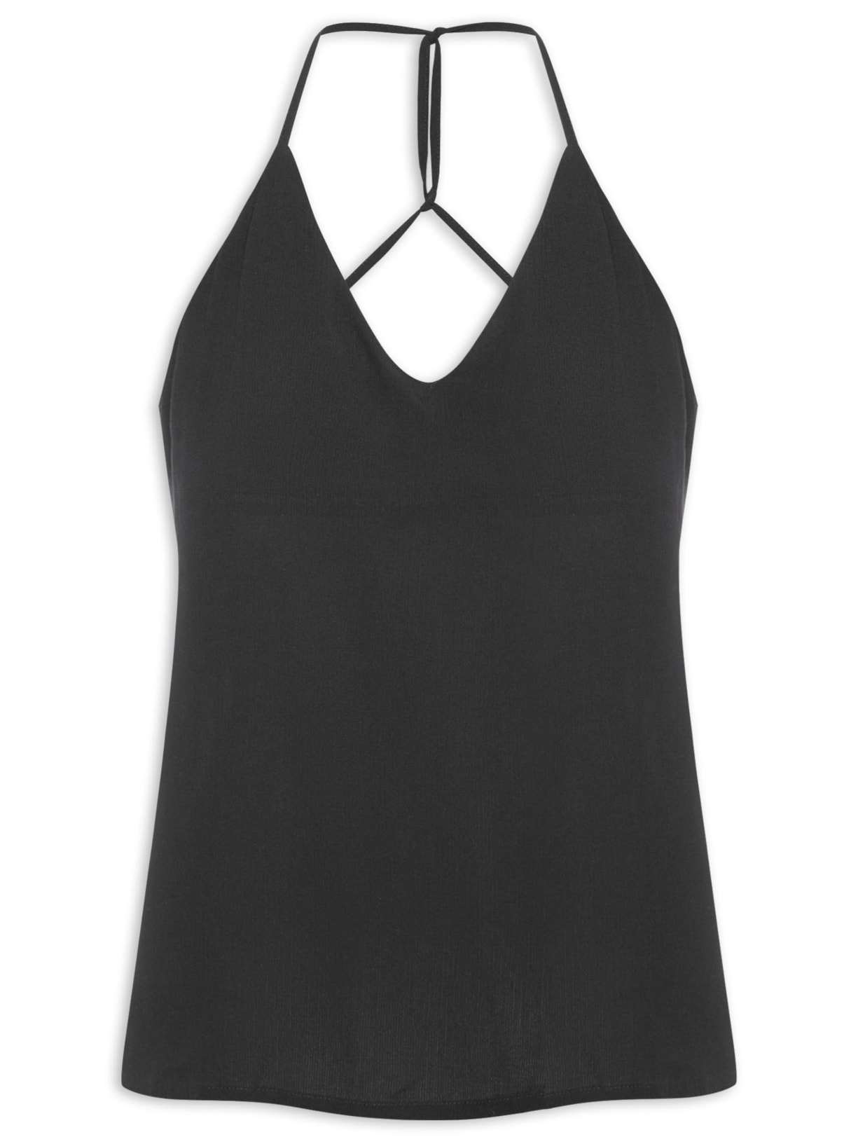 Blusa Feminina Básica Detalhe Costas - Preto