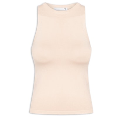 Blusa Feminina Básica Em Tricot - Bege 