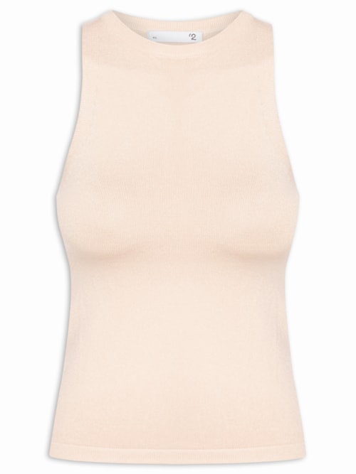 Blusa Feminina Básica Em Tricot - Bege