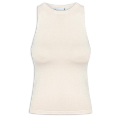Blusa Feminina Básica Em Tricot - Branco