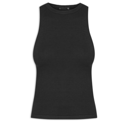 Blusa Feminina Básica Em Tricot - Preto