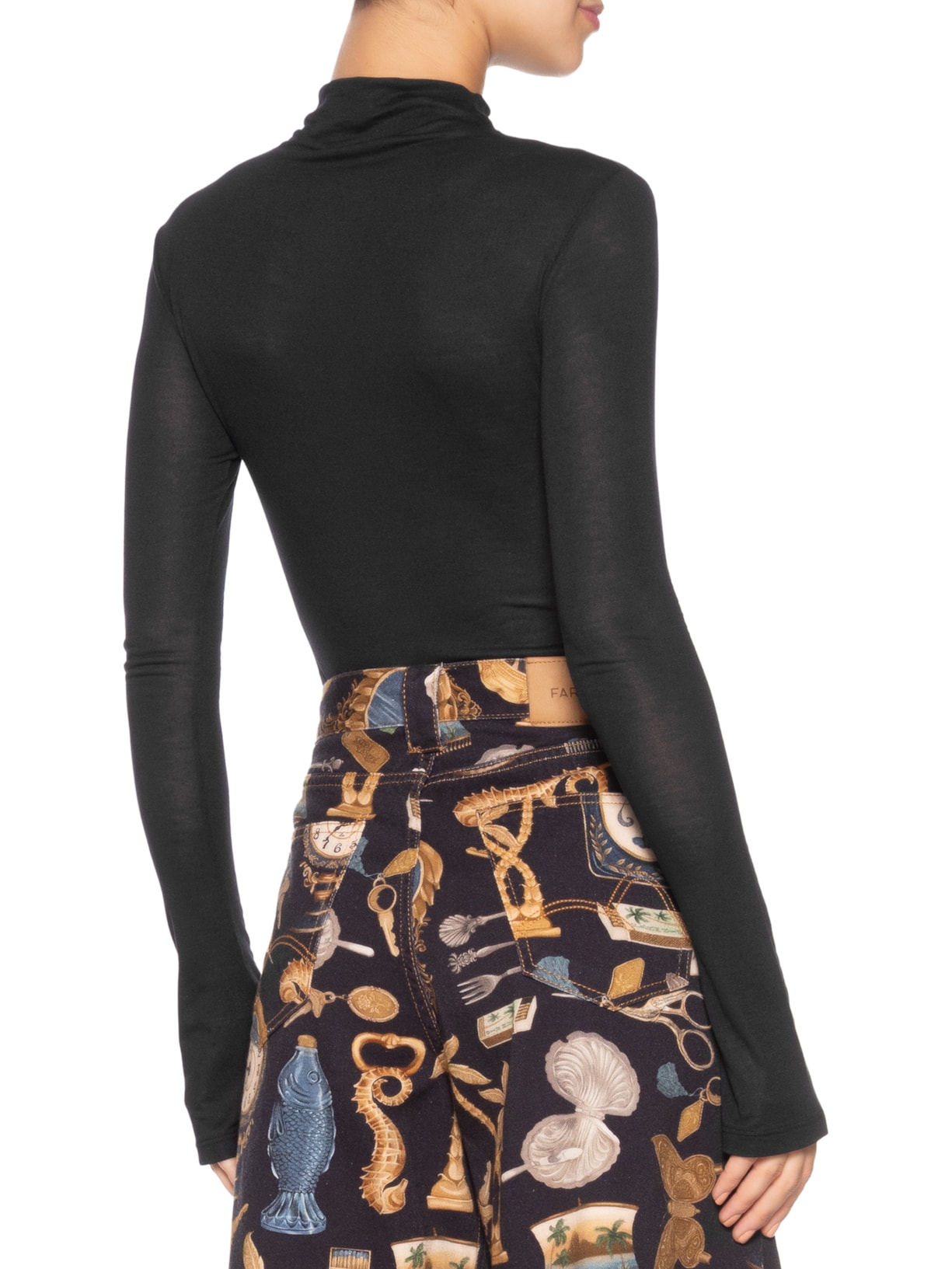 Blusa Feminina Básica Manga Longa Preto Farm
