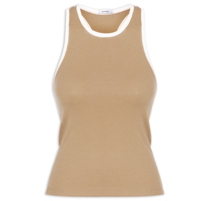 Blusa Feminina Básica Sem Manga - Marrom