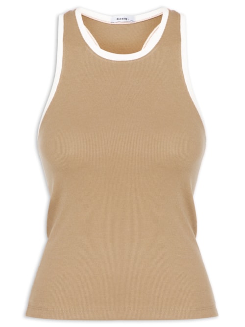 Blusa Feminina Básica Sem Manga - Marrom